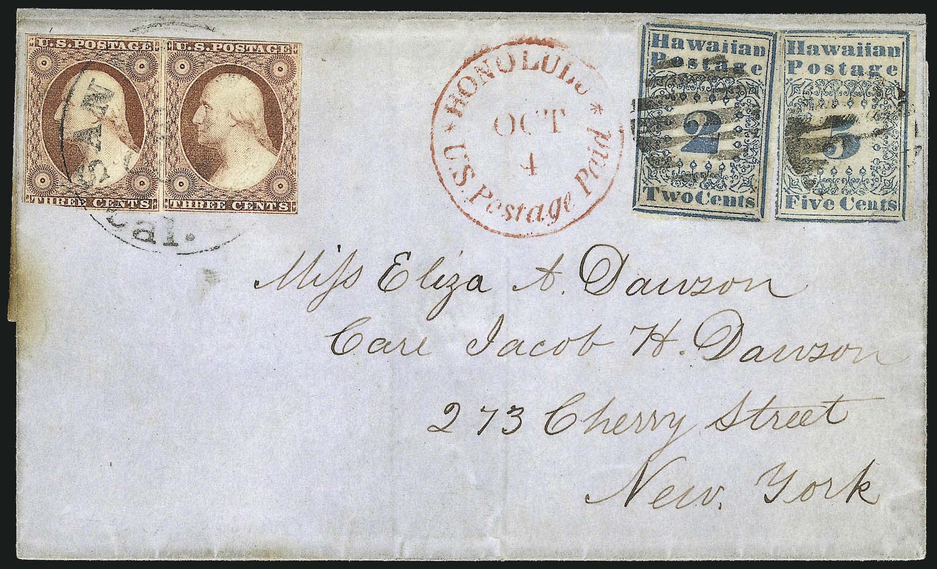 The Dawson Cover with a 2c Hawaiian Missionary stamp — Siegel Auction Galleries